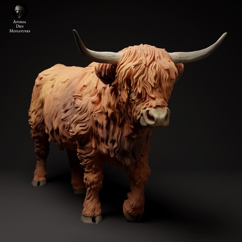 Highland cow resin printed - cow, 3d
