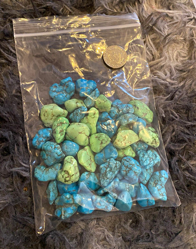 Polished turquoise nugget - turquoise,