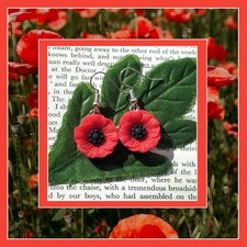 Red Poppy Earrings | Red