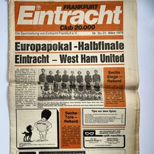 EINTRACHT FRANKFURT V WEST HAM 31/3/1976 ECWC SEMI-FINAL