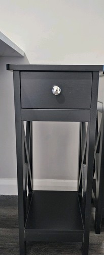 Ikea black bedside - ikea, table