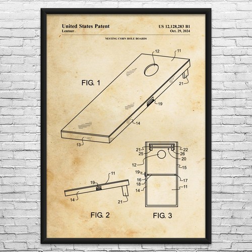 Cornhole board patent wall - cornhole,