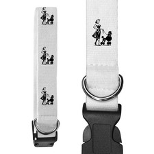 Large 'Retro Girl With Poodle' Dog Collar (PR00065204)