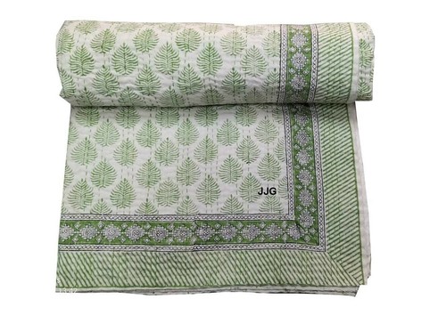 Indian handmade green kantha - indian,