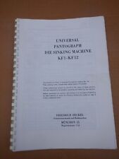DECKEL UNIVERSAL PANTOGRAPH DIE DINKING MACHINE KF1-KF12 INSTRUCTION MANUAL