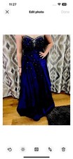 PROM DRESS Size 10 Royal /navy Blue Shimmers  Matching Bag And Wrap