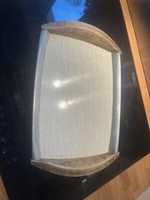 Vintage/Retro Large Rectangular Picquot Ware Serving Tray – Wooden Handles