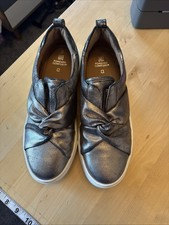 Next Forever Comfort Metallic Leather Wedge Trainers Size 7/41 Brand New