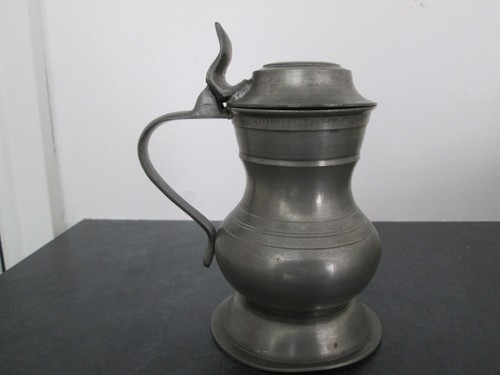 Georgian pewter liddled ale - liddled,