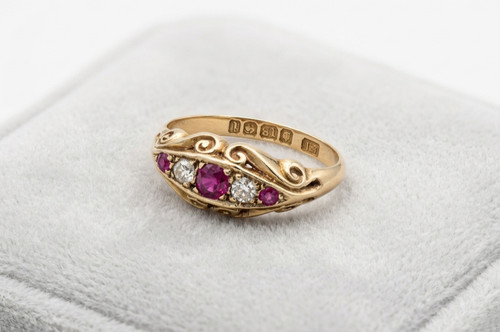Antique edwardian 18ct gold - edwardian,