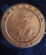 A Great  1797  Cartwheel  Twopence.  Britain George  III.  57.9g / 5mm Thik