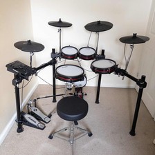 ALESIS CRIMSON II SE ELECTRIC DRUM KIT Complete Kit + Double Bass Pedal + Throne