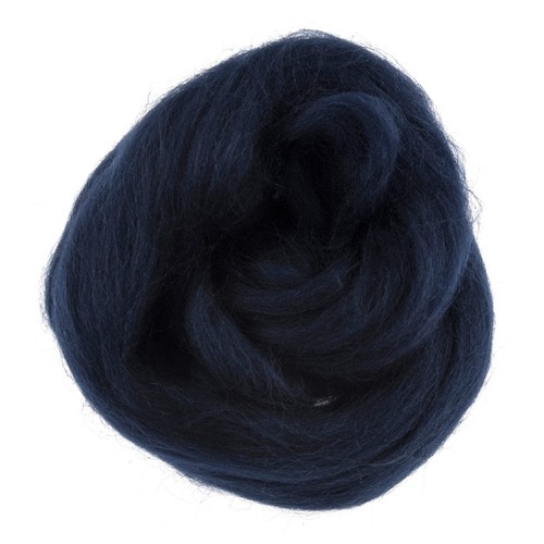 Natural wool roving 10g - roving:, navy