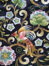 LARGE ANTIQUE HAND EMBROIDERED