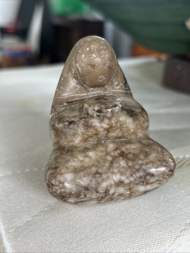 Carved marble stone eskimo - carved,