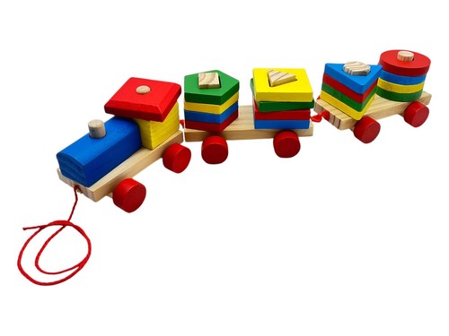 Wooden blocks train - wooden, baby