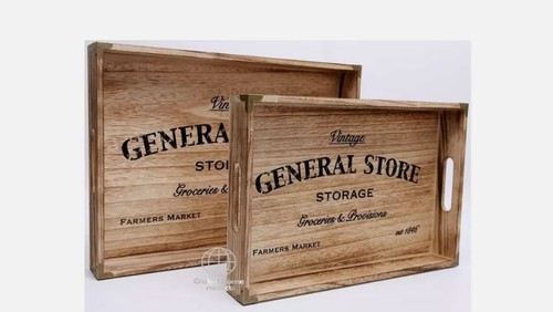 Wooden tray general store - wooden,