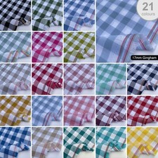 100% Yarn Dyed Cotton Fabric John Louden 17mm Gingham Check Squares 144cm Wide