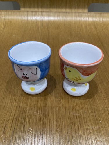 Pair hand painted ceramic - pair,