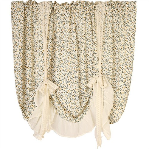 Short curtain floral print - curtain,