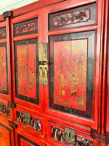 Chinese lacquered wood - lacquered, cabinet