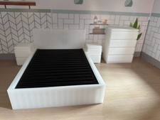 Dolls house bedroom Bed and drawers 1/12 Ikea Malm style Any Colour