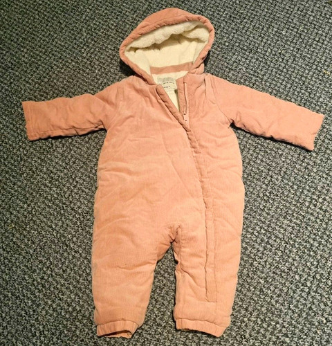 Baby pink corduroy hooded - pink,