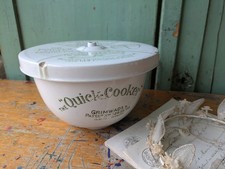 Antique Grimwade's Quick Cooker c 1911. Ironstone Bowl Steamer Vintage Prop Vgc