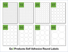 Round Labels On A4 Sheets. Circle Labels Stickers for A4 Laser & Inkjet Printers