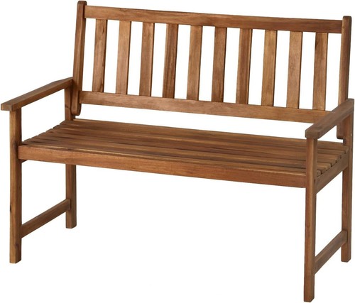 Patio bench natural wooden - patio,