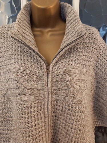 Ladies zip cardigan - zip, beige