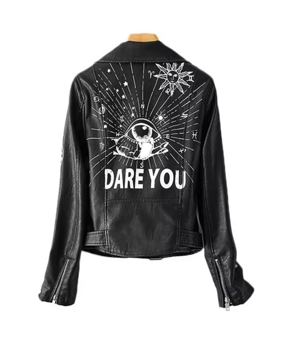Women graffiti bike leather - graffiti,