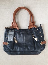 Move & Moda Handbag, Black with Brown Handles