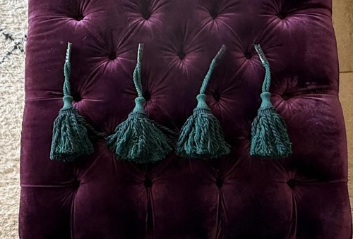 Set vintage green tassels - 4,