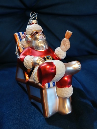 Glass santa deckchair with - santa,