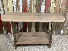 Unique 4’ Long Reclaimed Oak Mahogany & Pine Side Table