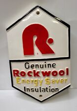 Rockwool Vintage Advertising Sign Ceramic Porcelain Rare 17cm X 26cm