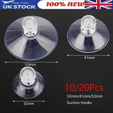 10/20X Strong Suction Cups w/ M4 Screw Rod Knurled Hook Clear Kitchen Glass Tool