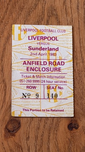 Ticket 1982 liverpool v - ticket, 1982/83