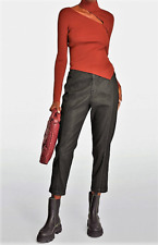 7 For All Mankind Alexis Cropped Jog Jeans, Coated Black 29" Waist RRP£230