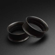 Black silicone double flare - black,