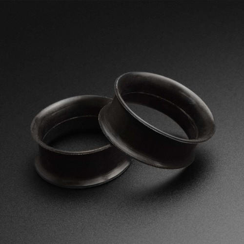 Black silicone double flare - silicone,