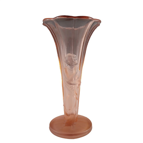 Art deco vintage pink frosted - vintage,