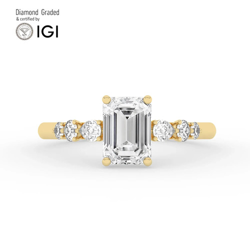 Emerald diamond engagement - emerald,