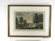 Antique Garden of Hopkins, Cobham Surry Surrey Print Painshill Woollett Bridge