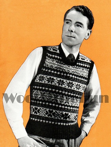 Knitting pattern men - men's, vintage