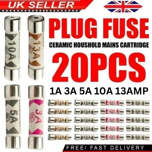 20x mixed domestic fuses 5a - 3a,