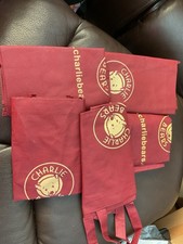 Charlie Bears Red Canvas Tote Bags New Bundle of 5 Cheapest ?PRICE DROP?