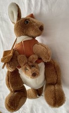 Kangaroo with joey - plush, soft