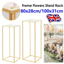 80cm/100cm Wedding Metal Flower Stand Pedestal Plinth Display Cake Holder UK